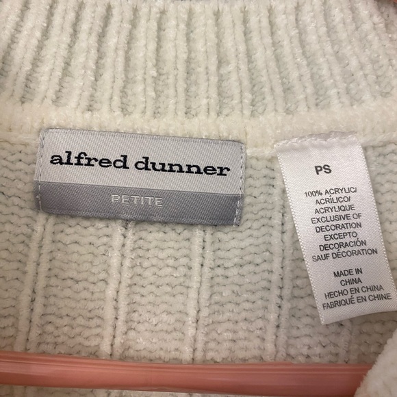 Alfred Dunner Cream Floral Embroidered Sweater - Picture 2 of 7